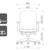 Silla de Oficina EX-ONE Dimensiones